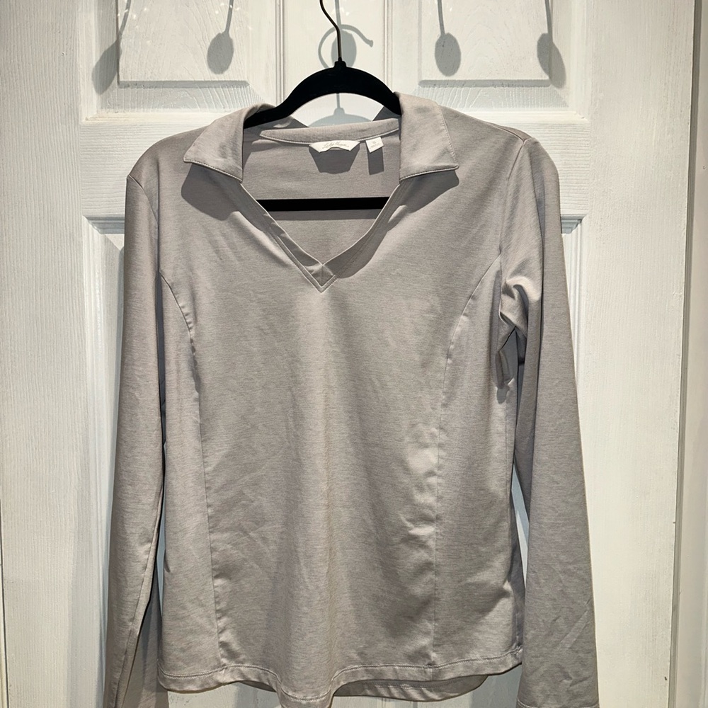 Lilly Pulitzer Light Gray Long Sleeve Blouse